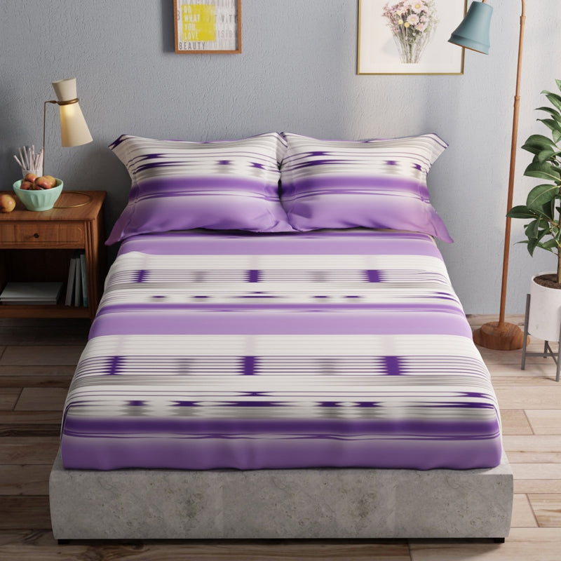 Amolina Cotton Bedsheet (Purple) - 135 TC - Queen/Double