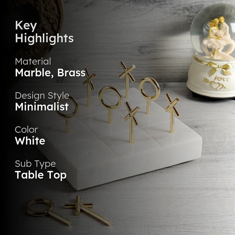 Callista Marble & Brass Tic Tac Toe Game media 2