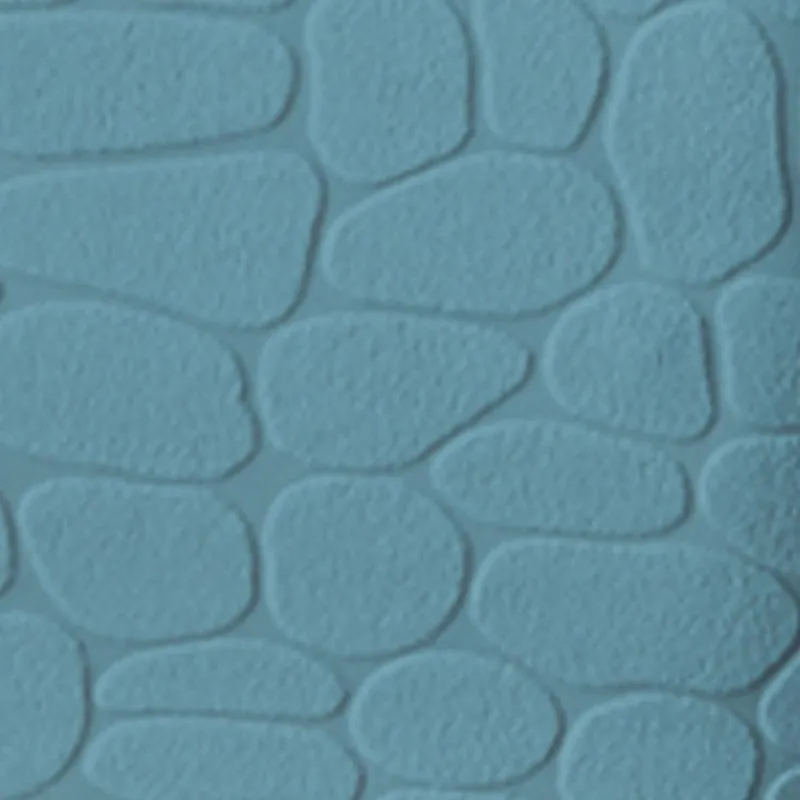 Close-up view of the blue textured chair cover surface
