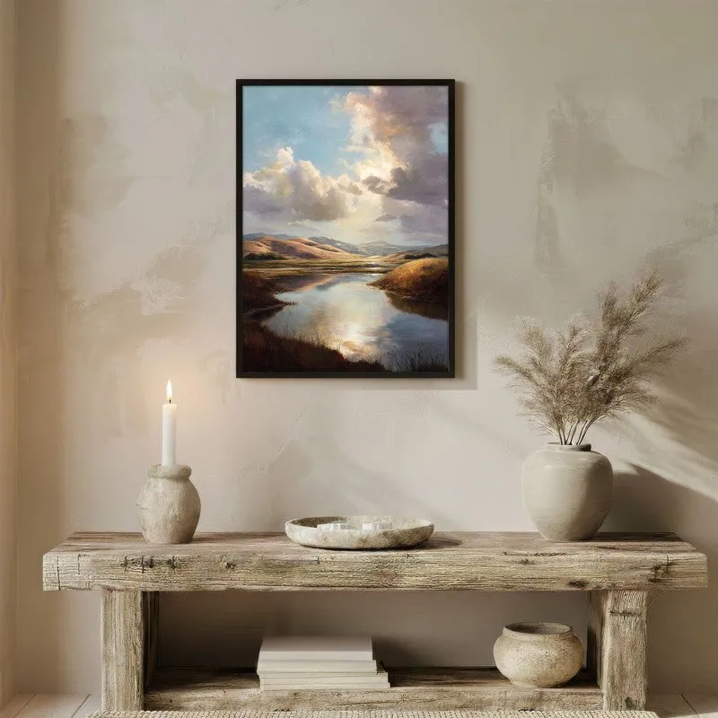 Valley of Calm Archival Paper Wall Painting With Black Frame media 3