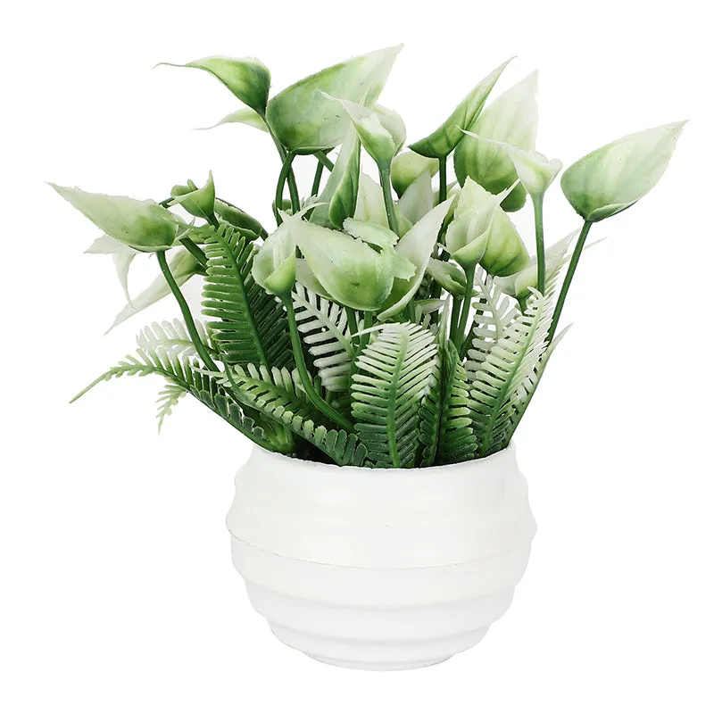 Hyphae Artificial Plant With Black Plastic Pot media 5
