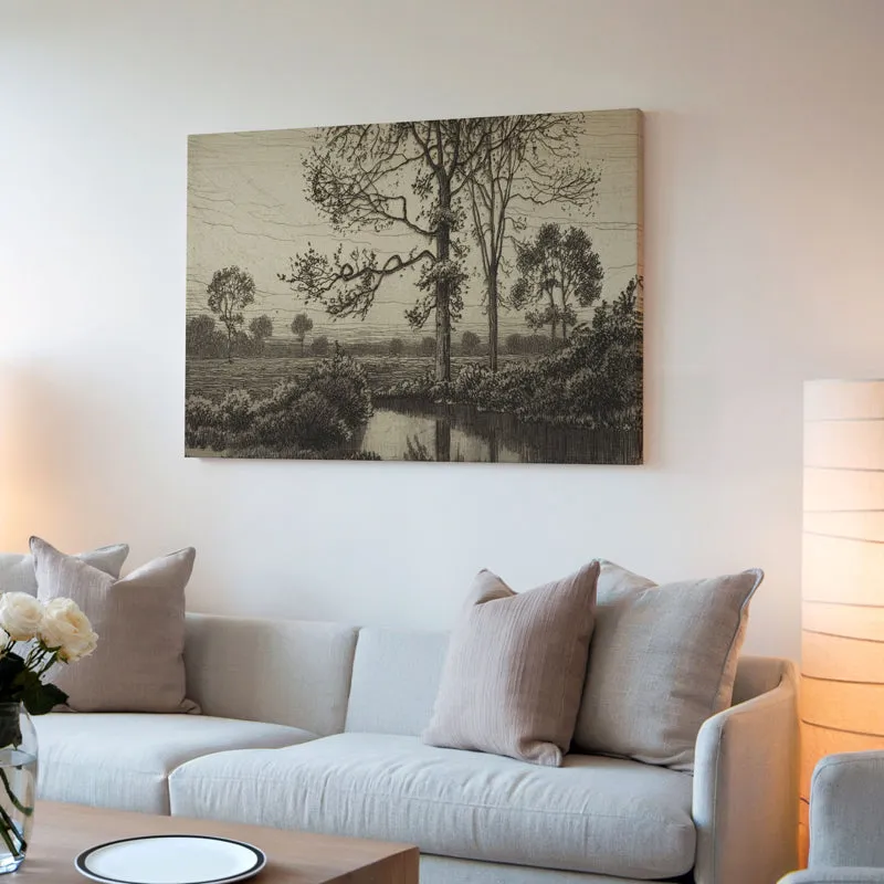 Monochrome Branches Wood Wall Art media 4
