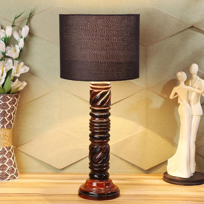 Blace Jericho Fabric Table Lamp - Black,Brown