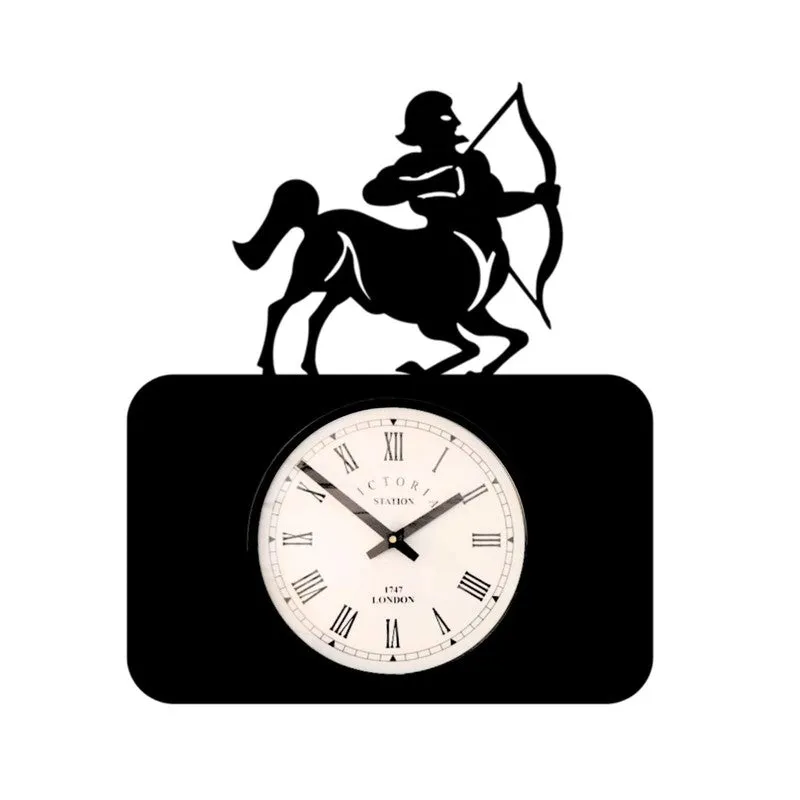 Saggitarius Steel Analog Wall Clock - Black media 4