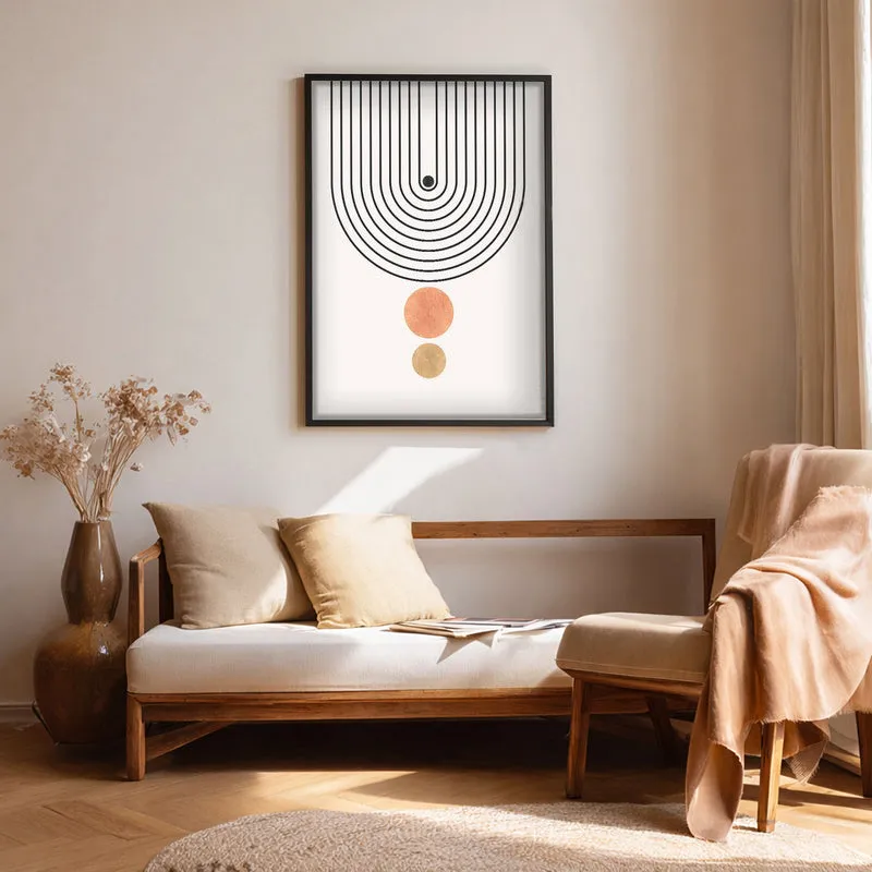 Warm Tones Canvas Wall Painting With Black Frame media 1