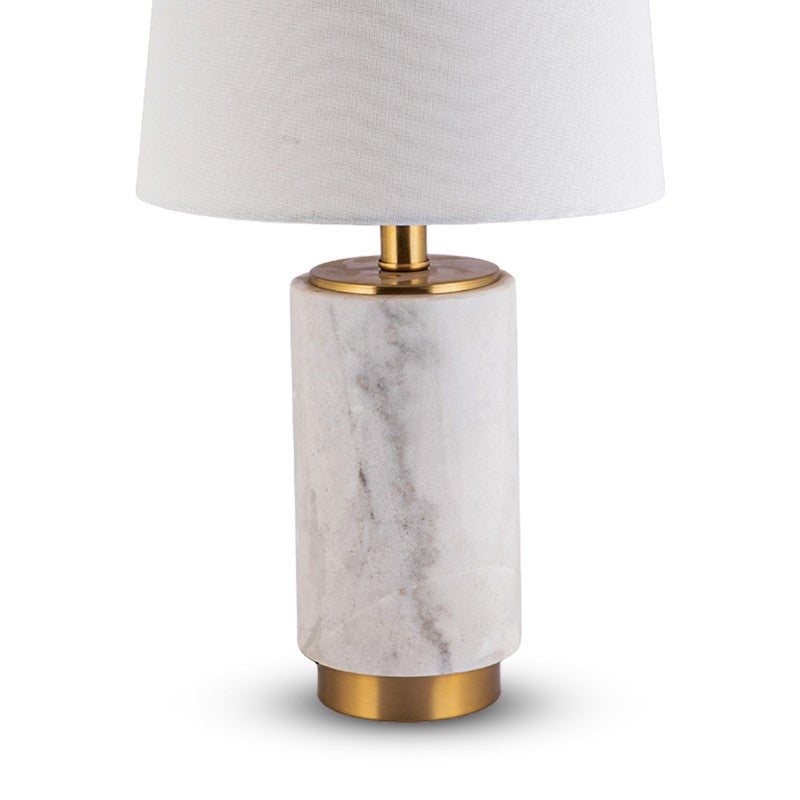 AarviDecor Upton Classic Fabric Table Lamp - White,Gold media 7