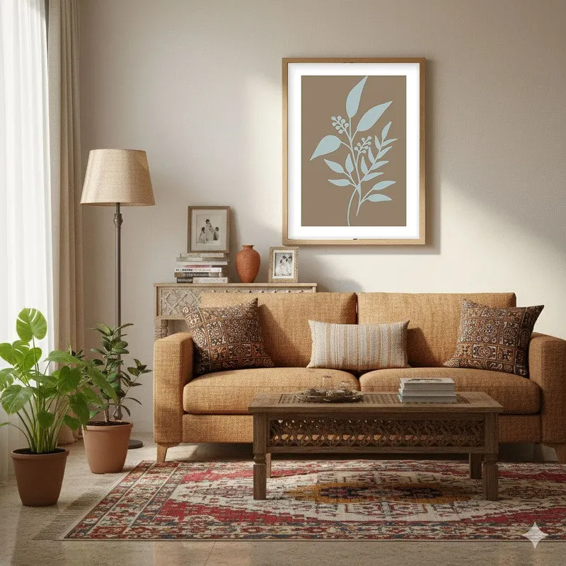 Arctic Sage Canvas Wall Painting With Brown Frame media 4
