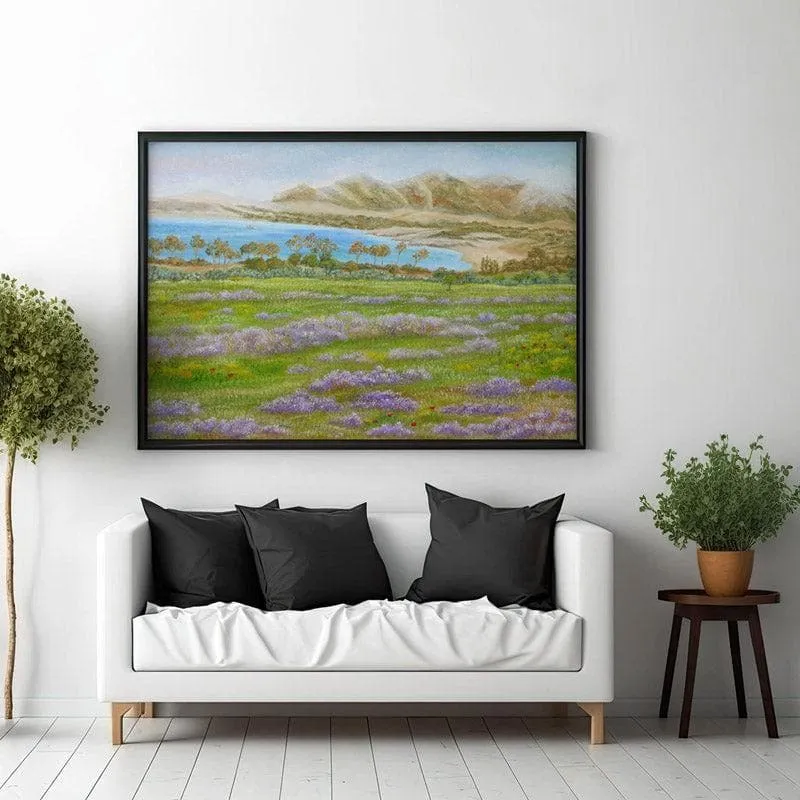 Misty Beach Canvas Wall Painting - Black Frame media 3