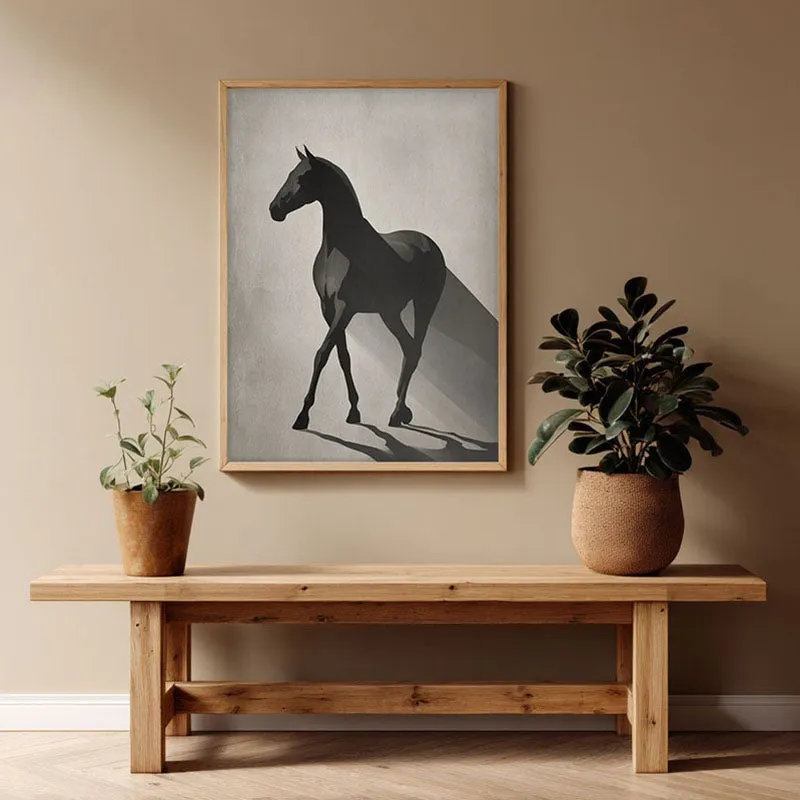 Silent Strength Wall Painting With Brown Frame media 1