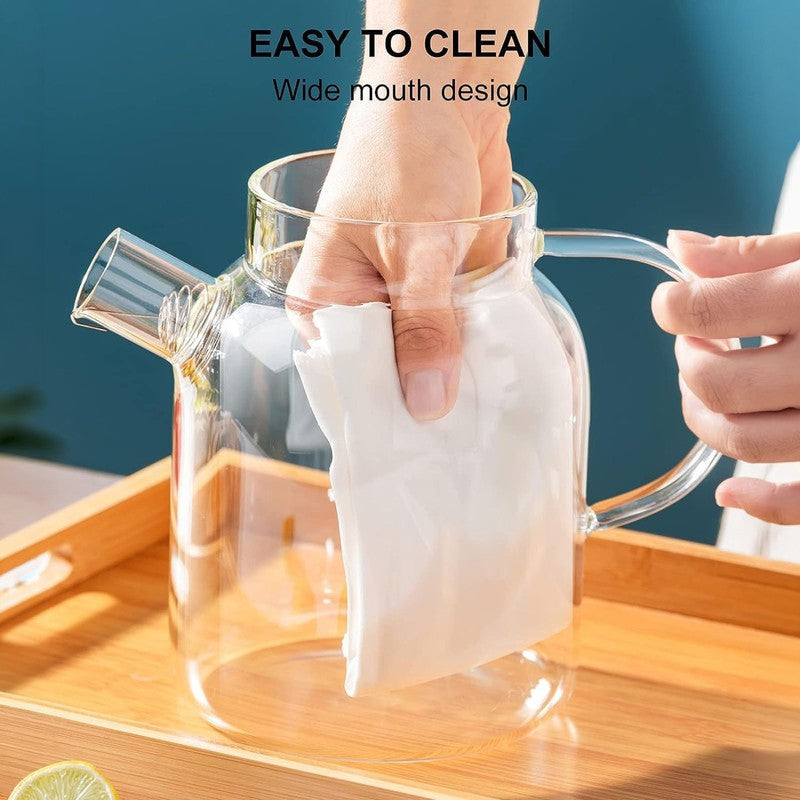 Elegant Glass Pitcher with Lid for Juice and Water - 1800 ML media 6