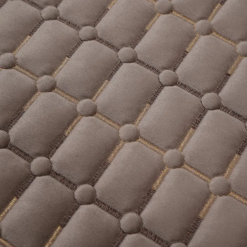 GeoWeave Velvet Sofa Cover - Brown media 4