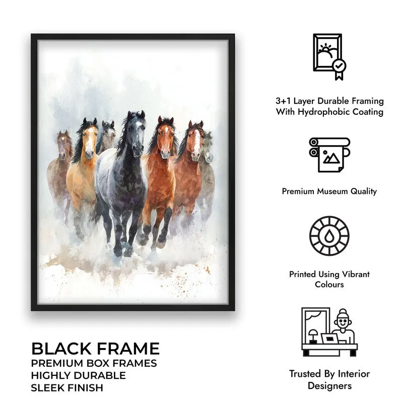 Horse of Freedom Wall Painting With Black Frame media 10