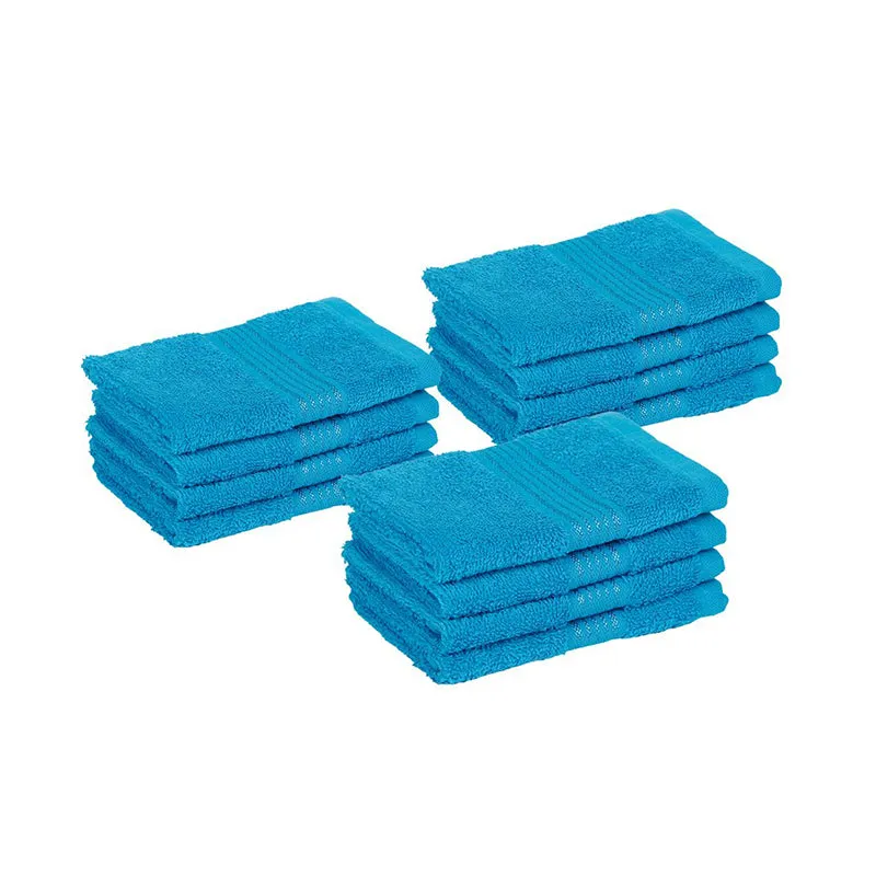 Eva Quick Dry Face Towel (Blue) - Set Of Twelve media 3
