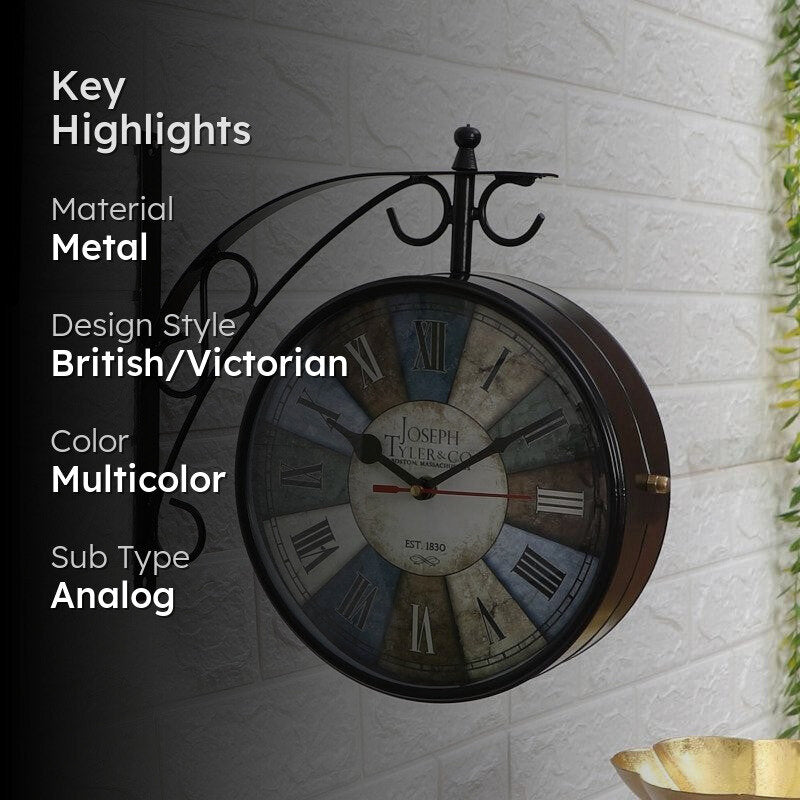 Color Block Double Sided Station Clock media 2