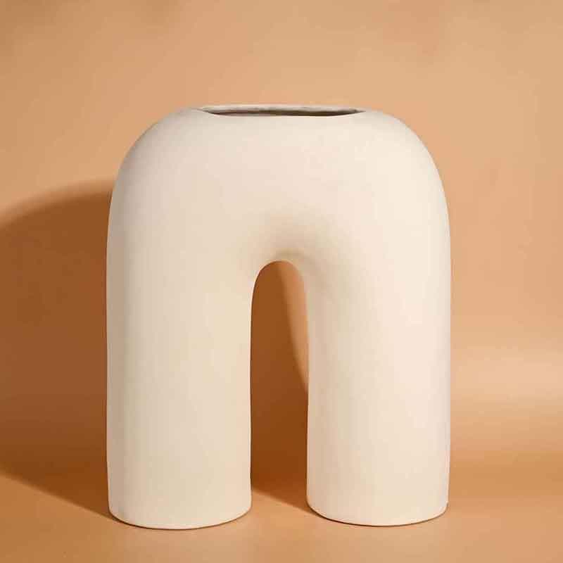 Inverted U-Shaped Vase - White media 3