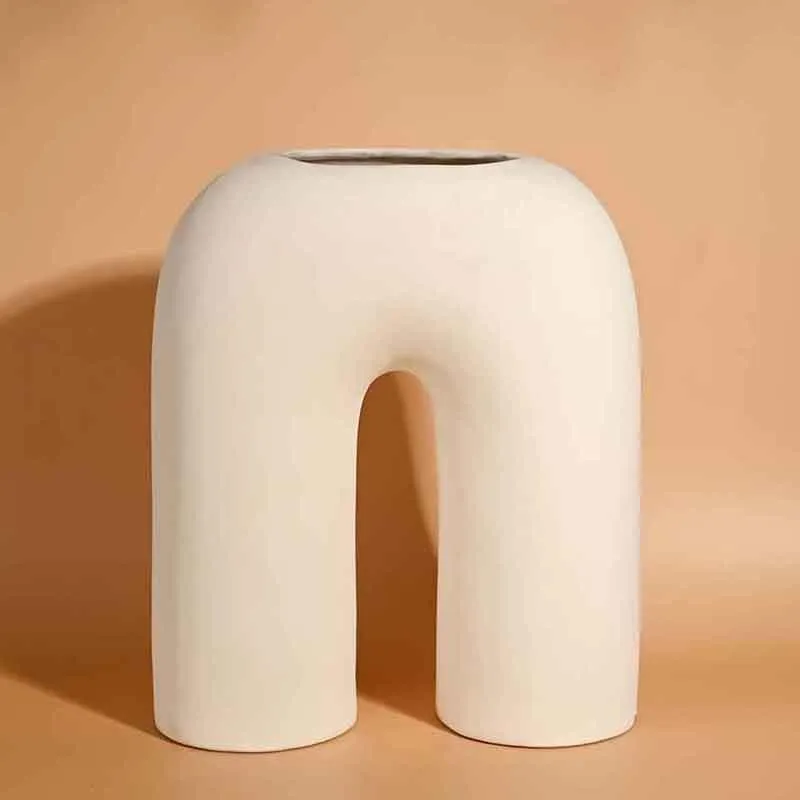 Inverted U-Shaped Vase - White media 3