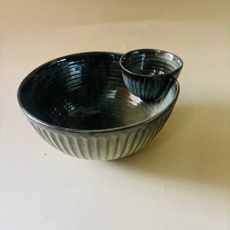 Olive Single Dip Ceramic Serving Bowl media 6