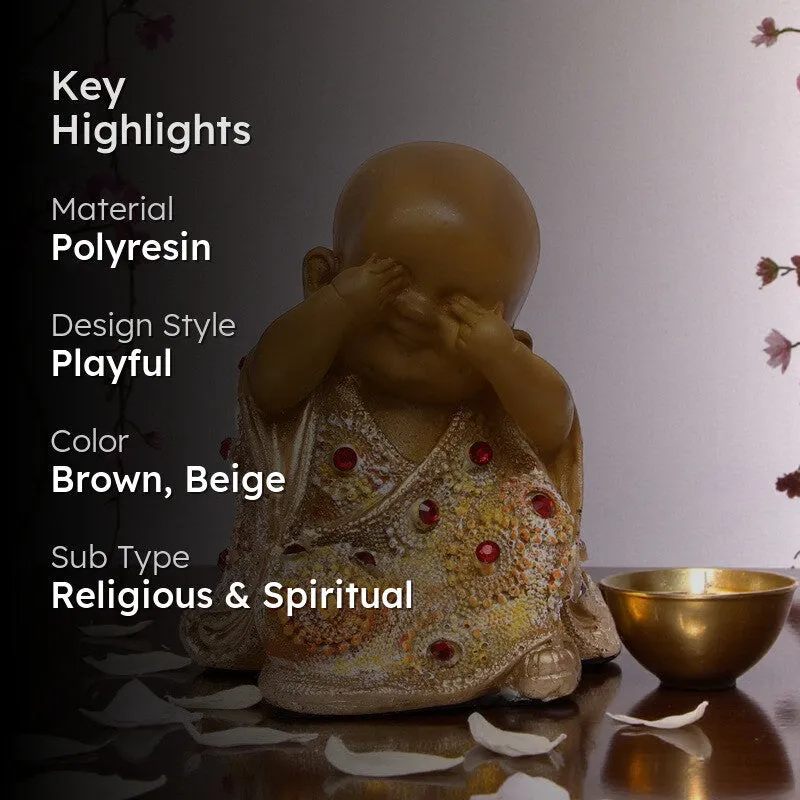 Harmony Laughing Buddha Showpiece - Brown media 2