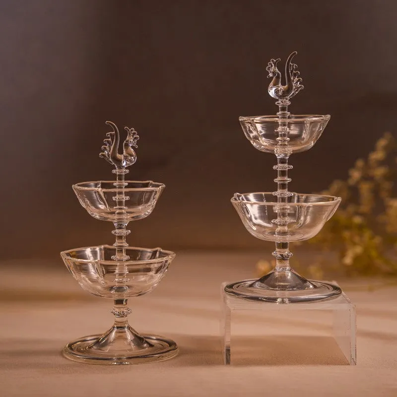 HaloGlow Glass Diya - Set Of Two media 3