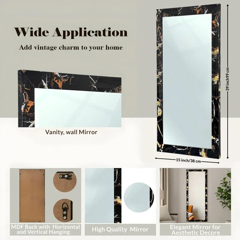 Artisanal Glass Wall Mirror With Wooden Frame media 5