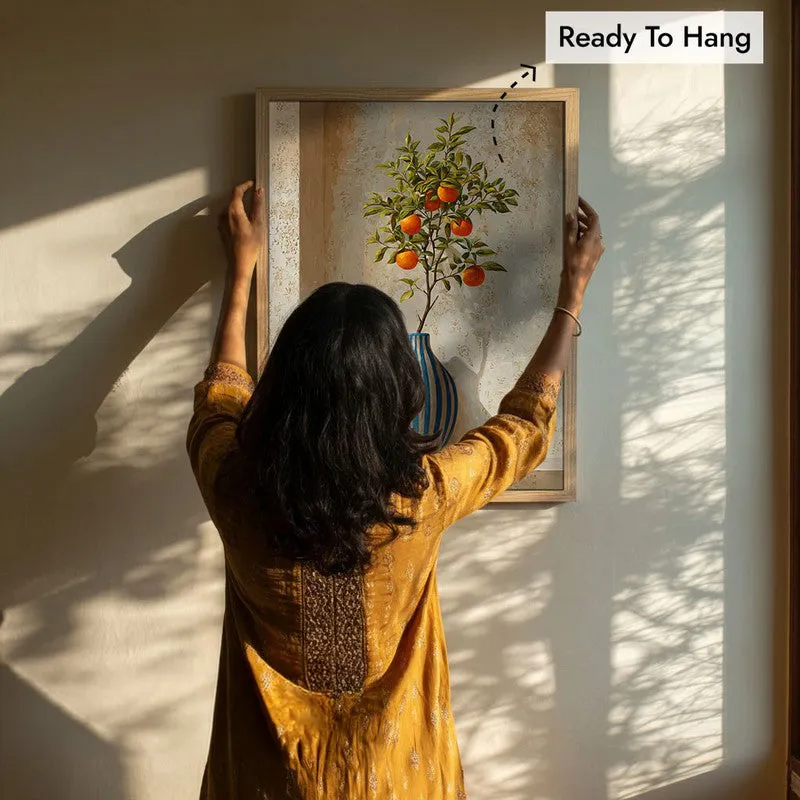 Amber Orchard Canvas Wall Painting - Brown Frame media 8