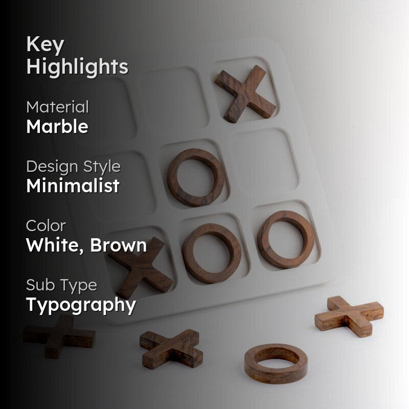 Fenby Tic Tac Toe Table Accent - White & Brown media 2