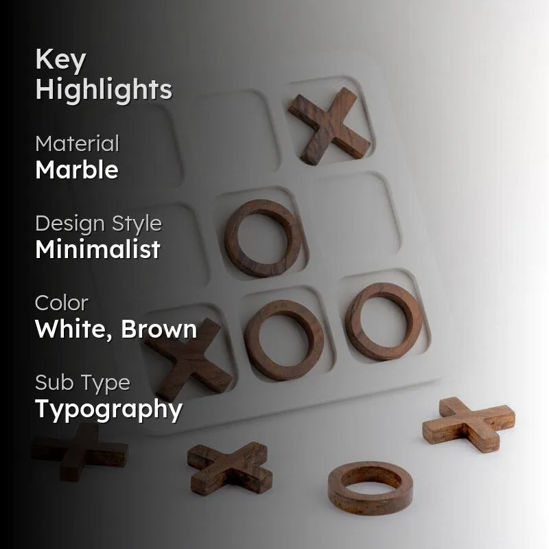 Fenby Tic Tac Toe Table Accent - White & Brown media 2