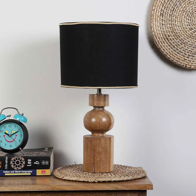 Orbium Wooden Table Lamp - Black,Brown media 3