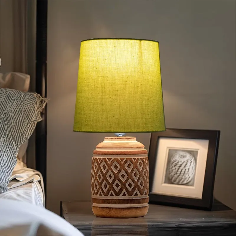 CleanEdge Wooden Table Lamp - Green media 9