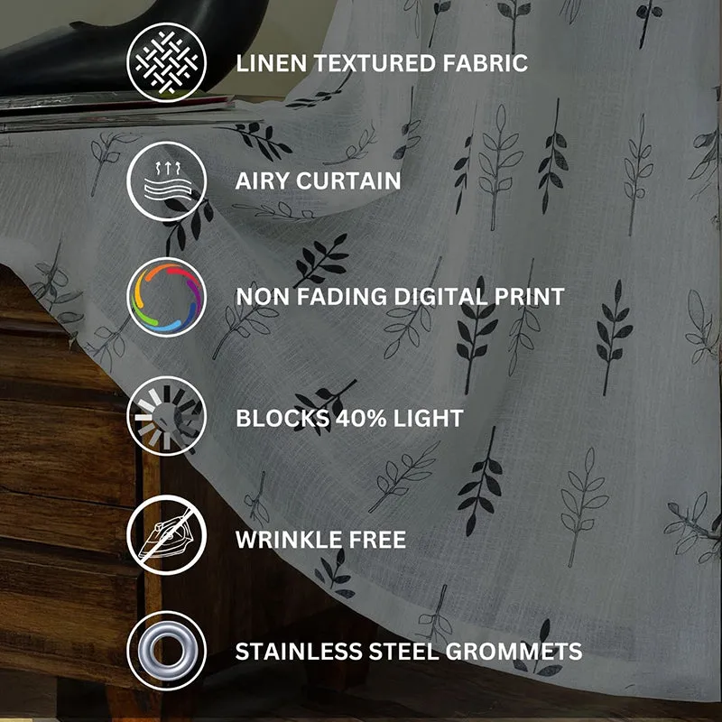 Elarie Linen Texture Sheer Curtain - Set Of Two media 9