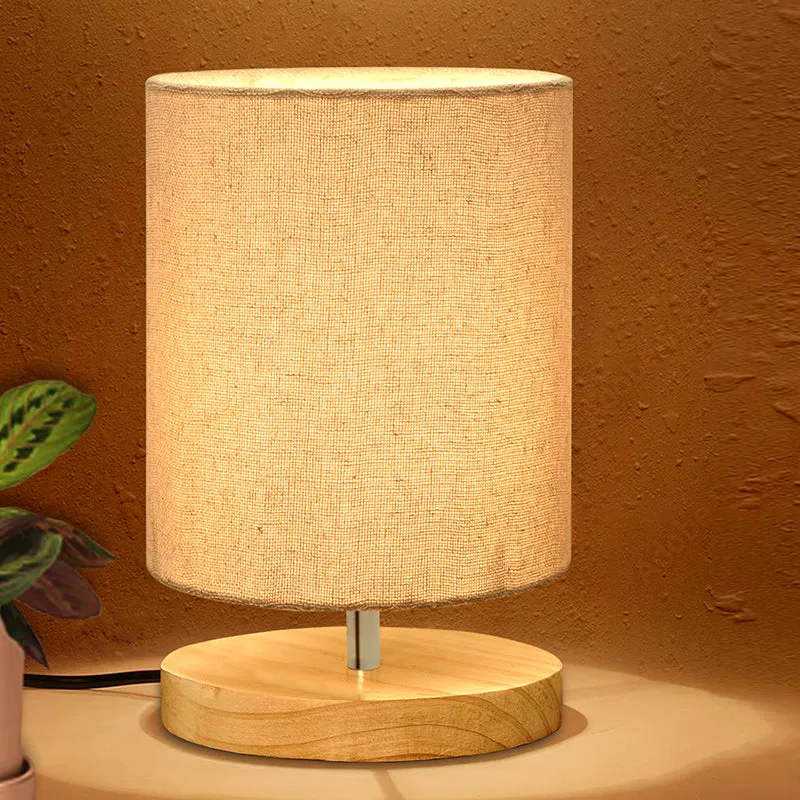 Vinterra Fabric & Wood Table Lamp - Grey media 1