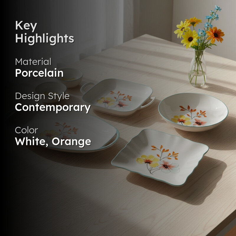 Saffron Porcelain Snack Set - Six Piece Set media 2