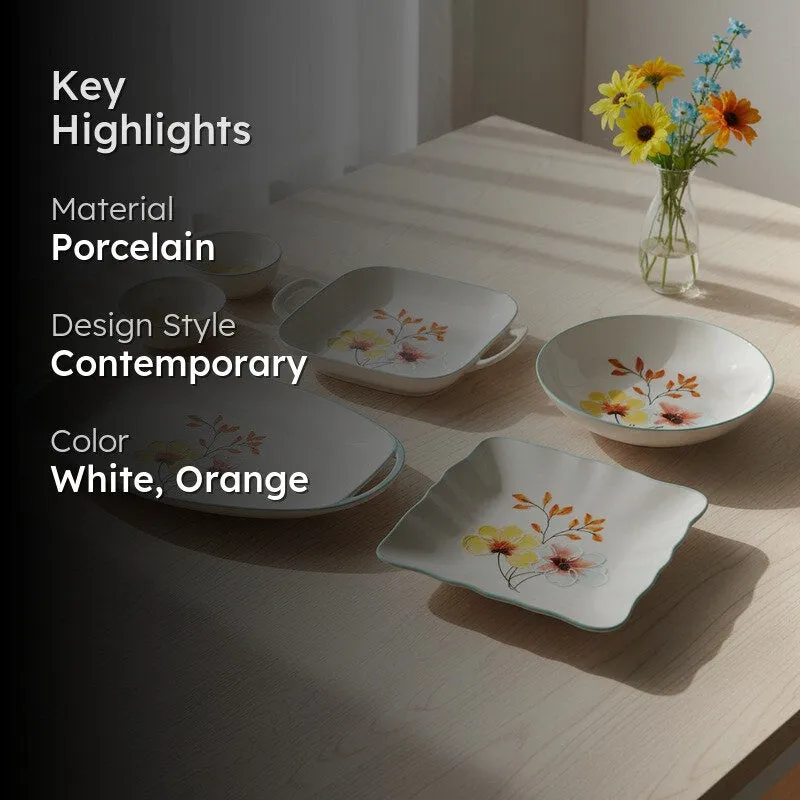 Saffron Porcelain Snack Set - Six Piece Set - 2