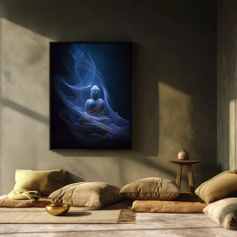 Ethereal Buddha Archival Paper Wall Painting With Black Frame media 3