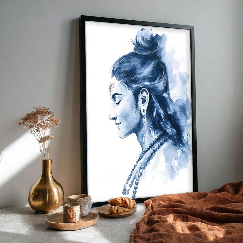 Moksha Shiva Spiritual Archival Paper Wall Painting With Frame - Black media 4