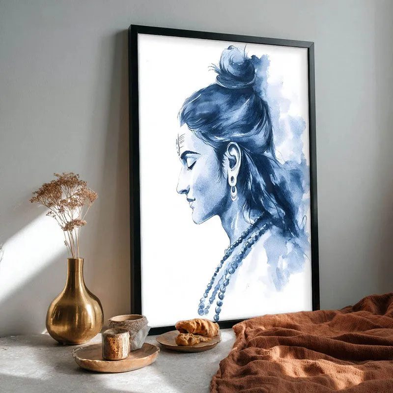 Moksha Shiva Spiritual Archival Paper Wall Painting With Frame - Black media 4