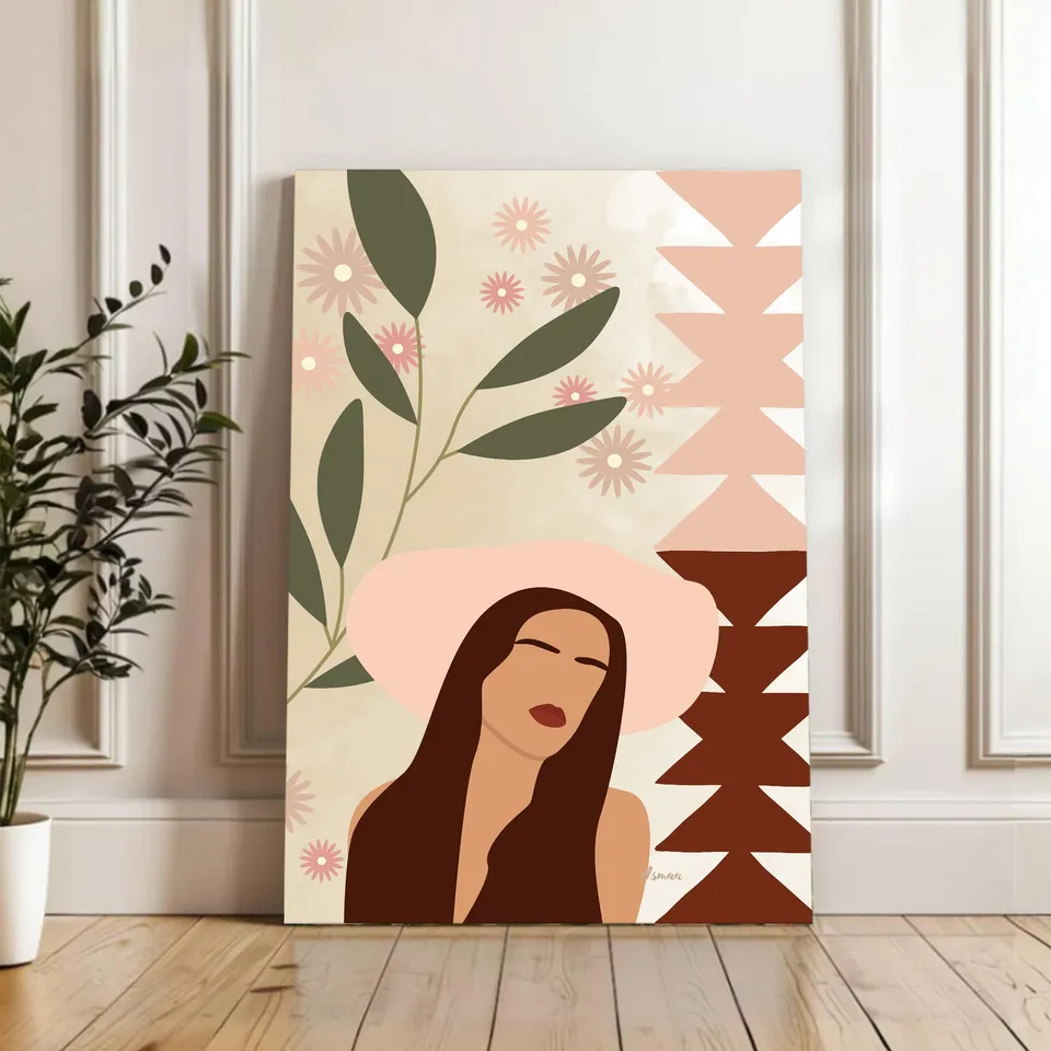 Petal Prairie Cotton Canvas Wall Painting media 4