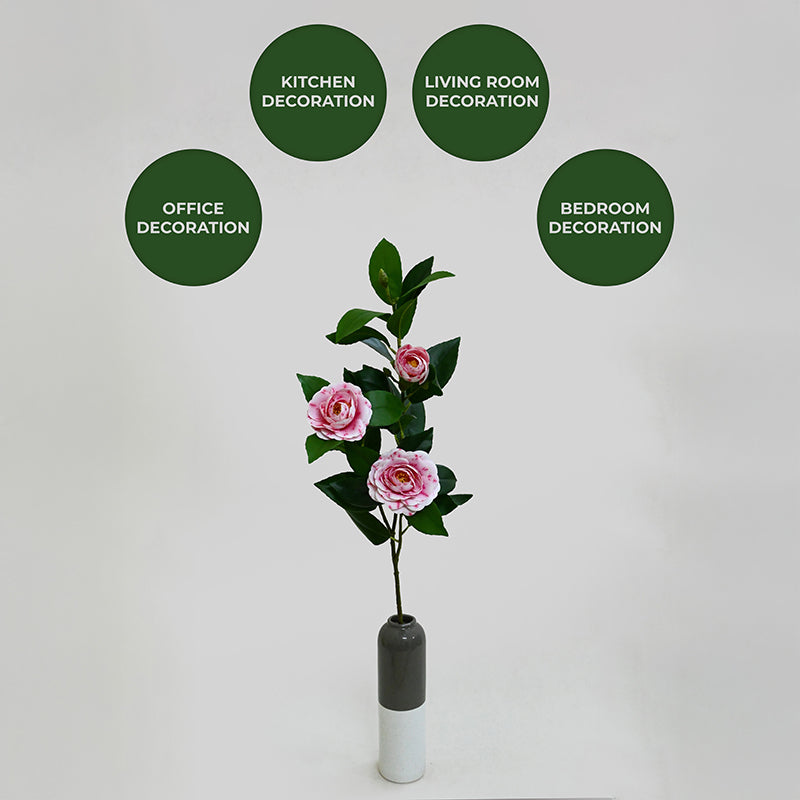 Edeina Artificial Rose Without Pot (Pink) - 3 Feet media 4