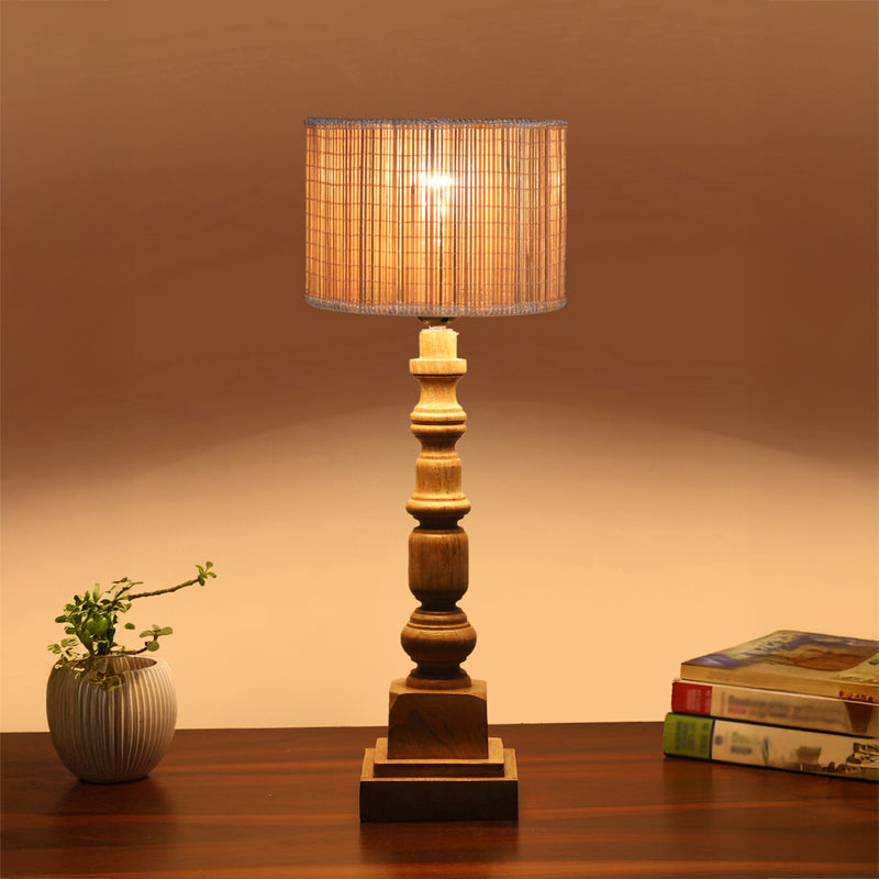 Bambouin Arbor Wooden Table Lamp - Beige,Brown