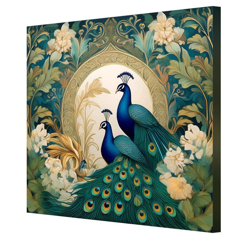 Peacock Bloom Poly Canvas Wall Painting media 6