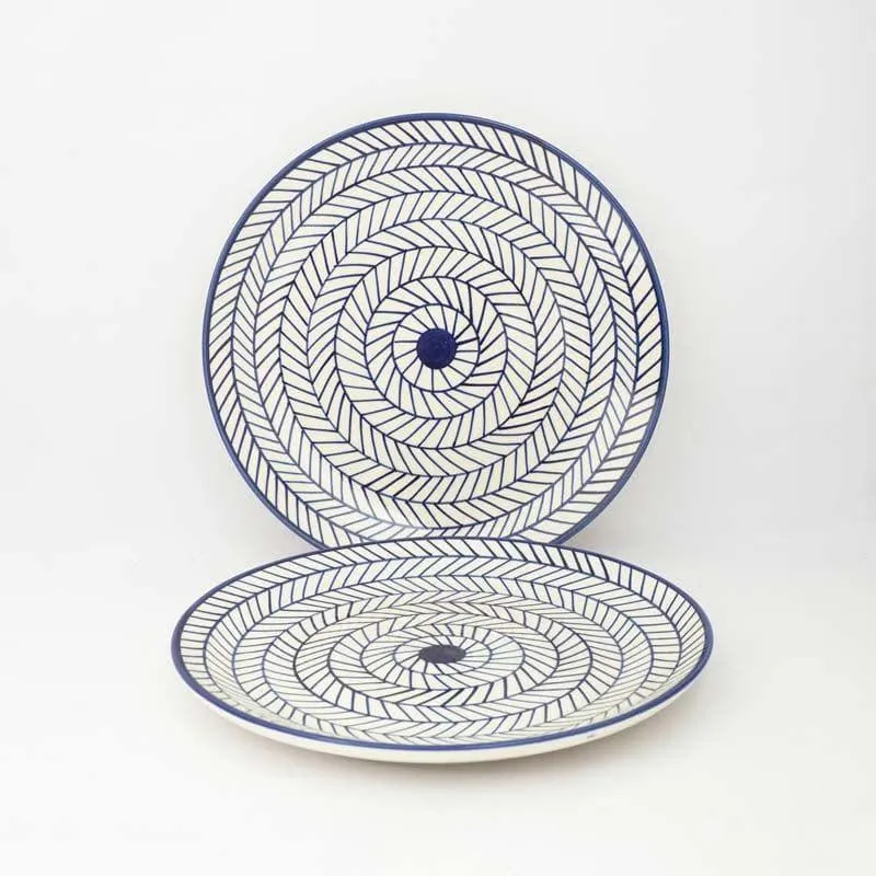 Tirion Ceramic Dinner Plate (Blue) - Set Of Two media 4