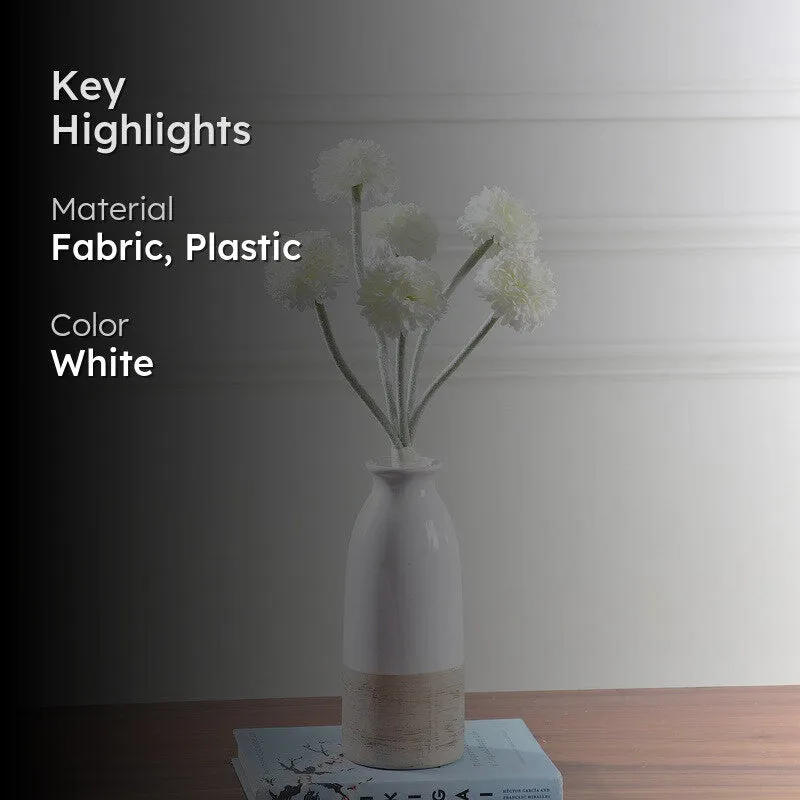 Pom Pom Artificial Flowers - White media 2
