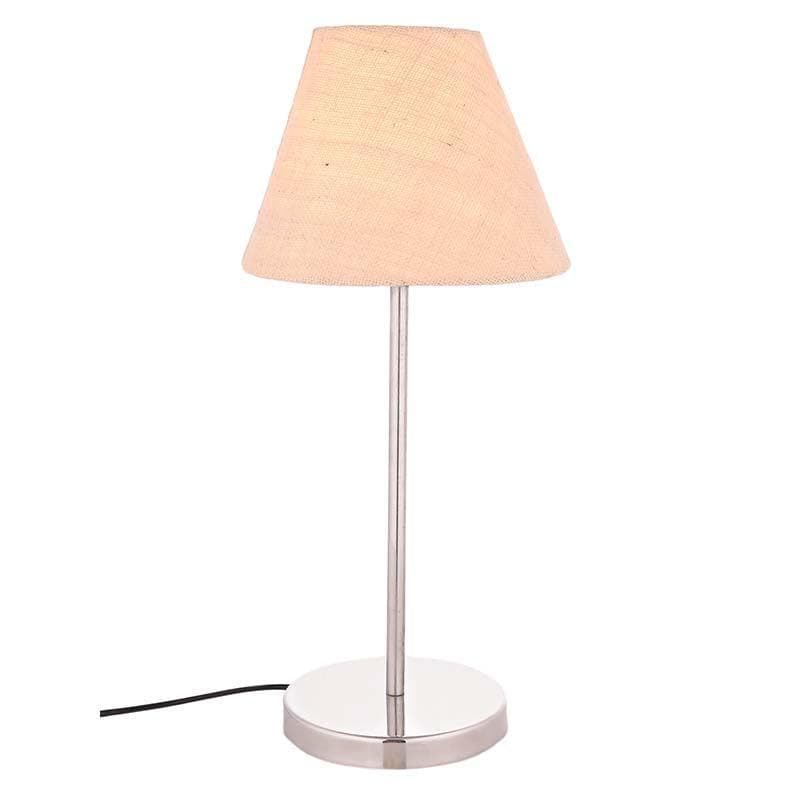Classy White Fabric Table Lamp - Beige media 4