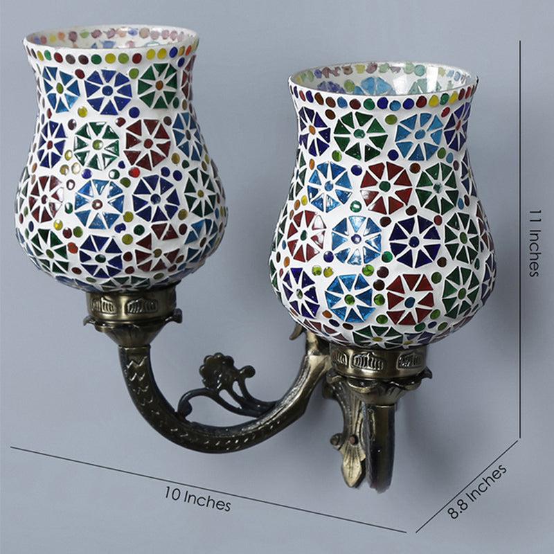 Zava Twinner Mosaic Glass & Metal Wall Lamp media 4