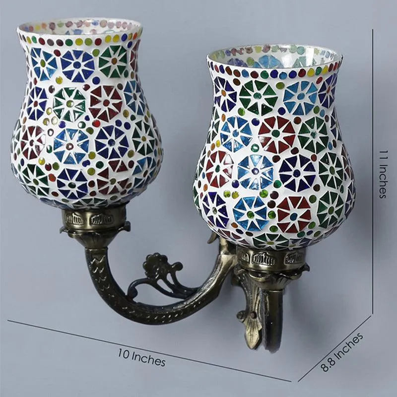 Zava Twinner Mosaic Glass & Metal Wall Lamp media 4
