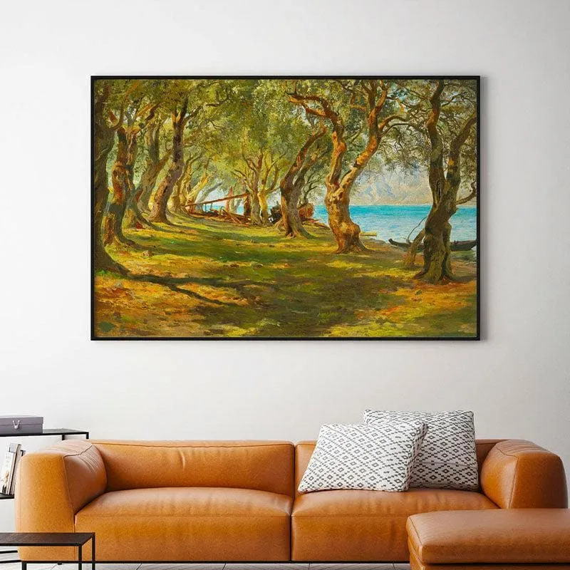 Olive Garden Canvas Painting - Black Frame media 1