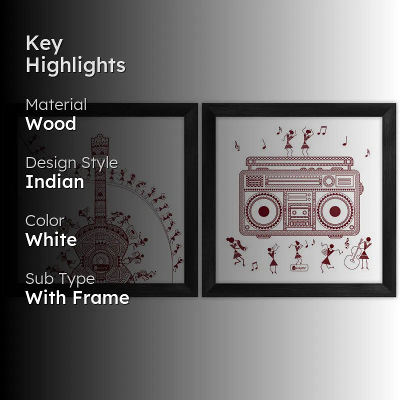 Warli Tunes Wall Art - Set Of Two media 2