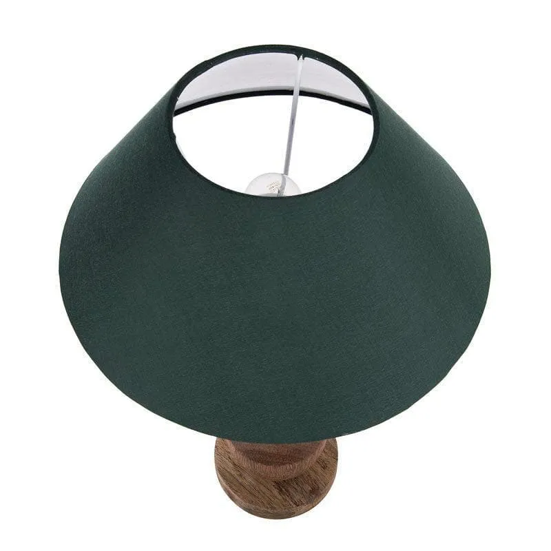 Classic Cubist Fabric Table Lamp With Conical Shade - Brown,Green media 3