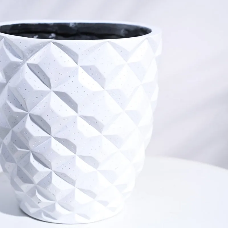 UGAOO Planter Heraldry Vase Taper Round - White media 4