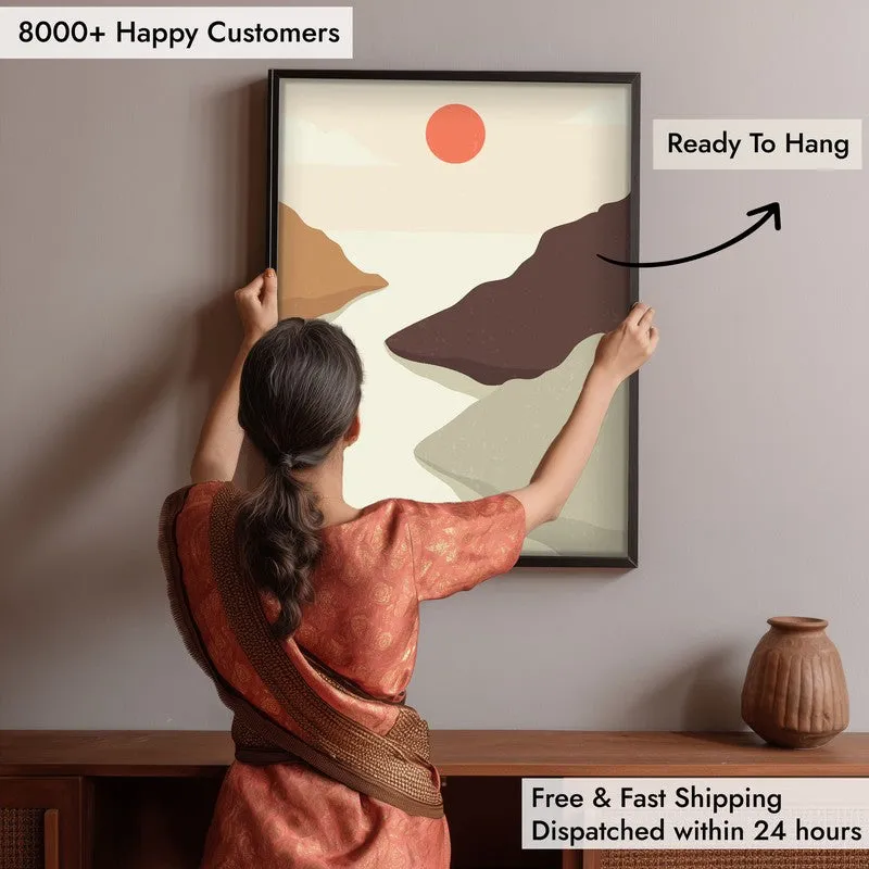Crimson Horizon Archival Canvas Wall Art - Black Frame media 6